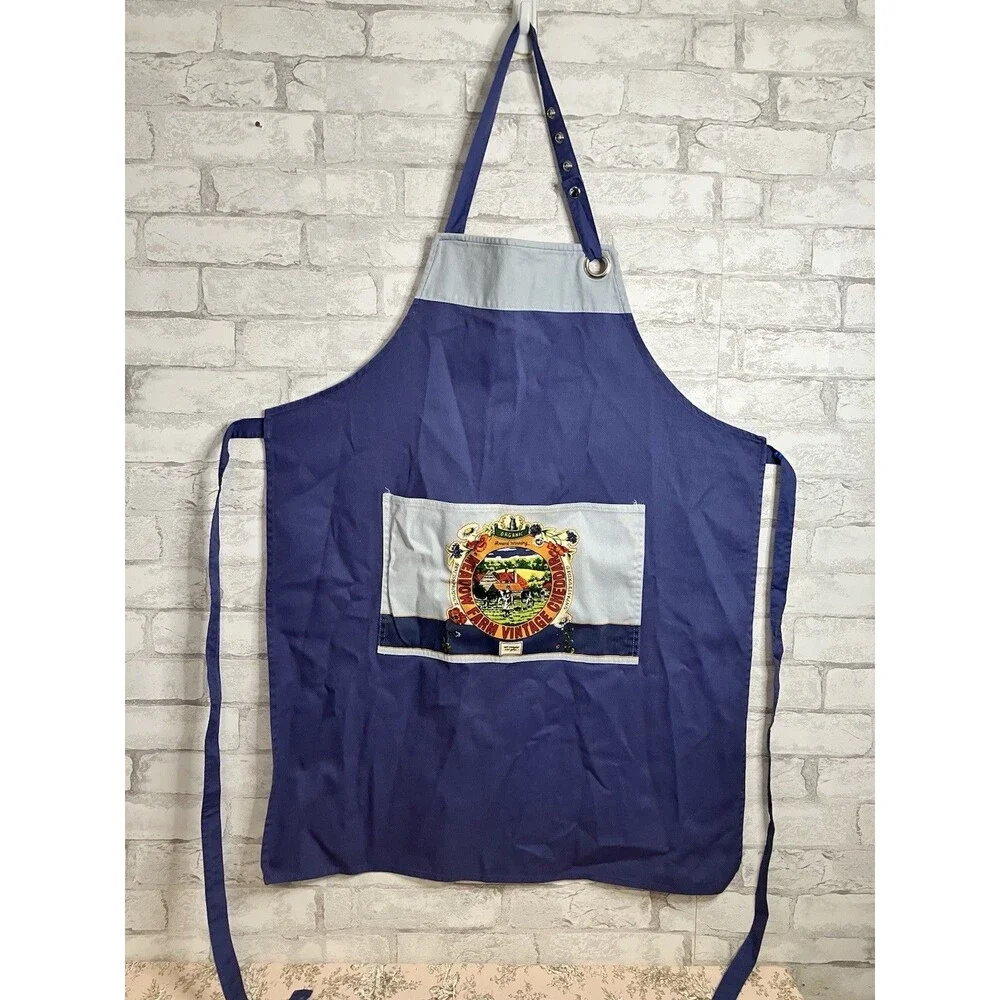 Gardening Apron With Front Pocket 100% Cotton Adjustable Length, Back Ties